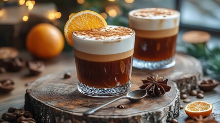 A cozy winter drink recipe: Spiced coffee with orange slices. Perfect for holiday season! Irish, Coffee, Delight