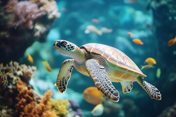 Fototapeta premium sea turtle swimming