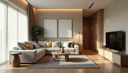 Fototapeta premium Modern Minimalist Living Room Design Ideas