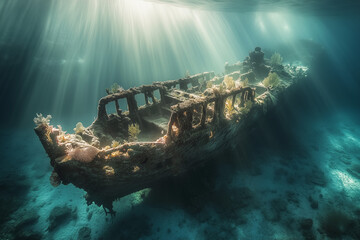 Naklejka premium wreck of a ship