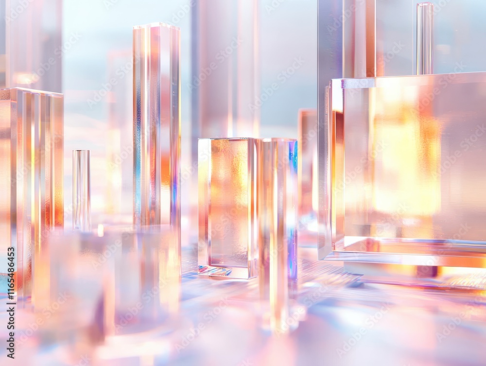 Poster quantum computing research environment abstract crystal structures modern science laboratory futuris