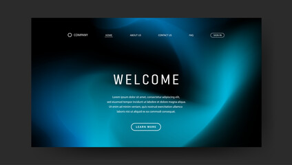 Obraz premium Abstract wave futuristic design of landing page. trendy gradient mesh website design