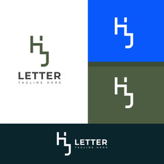 Creative HJ, JH letter logo design template elements. Modern abstract digital alphabet letter logo.