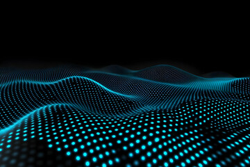 Abstract 3D Background Cyan Wave Dots