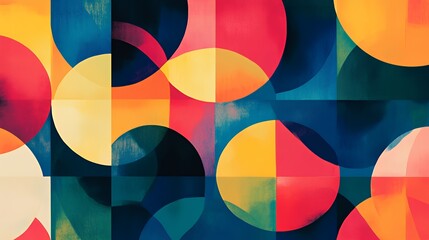 Abstract Colorful Circles Geometric Pattern Design