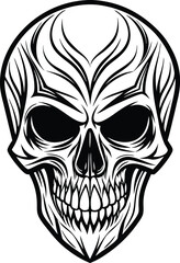 Minimalistic Skull Tattoo Sketch Simple and Modern Design