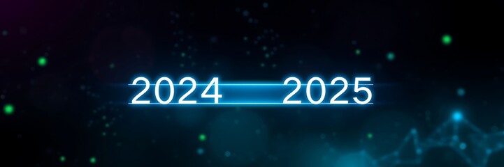2024 to 2025 loading abstract background panorama view, Happy new year 2025 with business concept.