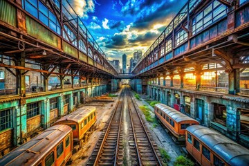 Fototapeta premium Abandoned West Side Train Yard, NYC - Pennsylvania Station Urban Exploration