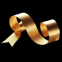 gold ribbon isolated on black background