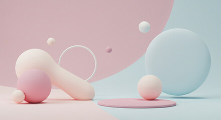 Obraz premium Abstract minimalist 3d render background design. A 3D rendering showcasing a modern, minimalist display.