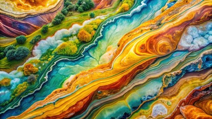 Abstract Marbled Texture, Multicolor Spring Summer, Natural Colors, Documentary Photography