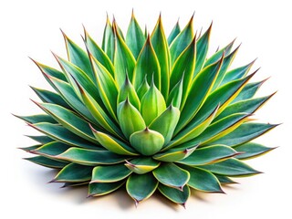 Obraz premium Agave Plant Isolated, White Background, Food Photography, High-Quality Image, Gourmet Food, Fresh Agave, Vibrant, Delicious, Close-up, Studio Shot, Botanical, Organic, Healthy, Superfood, Textur