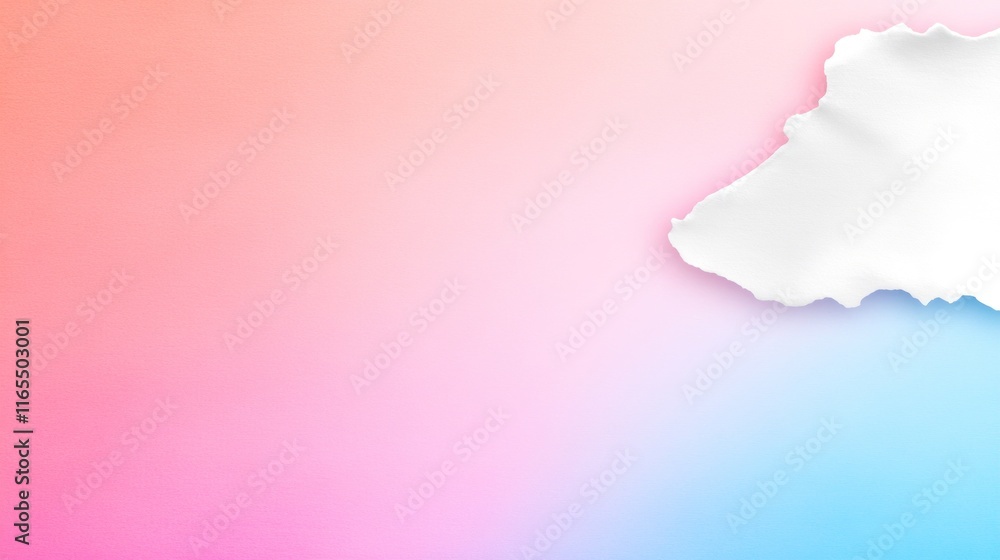 Poster Abstract gradient background with a torn paper effect.