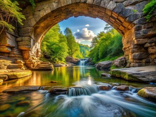 Fototapeta premium AI-Generated Ozarks Stream - Architectural Photography