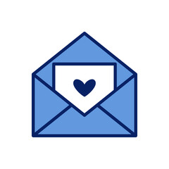 Vector icon envelope opened flat design symbol.