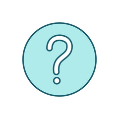 Question mark vector icon, flat design question symbol.