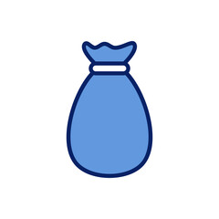 Vector icon of money bag, money storage symbol flat design.