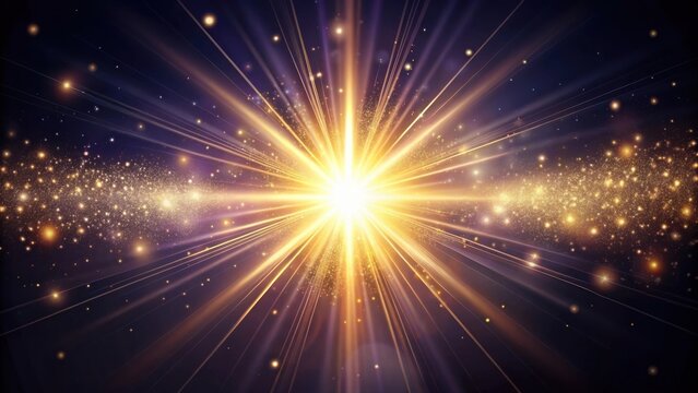 A radiant golden starburst with a stream of shimmering particles, evoking a sense of cosmic wonder and celestial energy