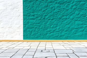 Fototapeta premium Teal and White Wall Background Illustration