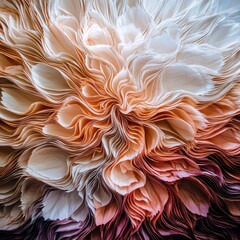 Abstract Paper Art  Layered Pastel Hues  Textured Background  Swirling Design  Organic Sha