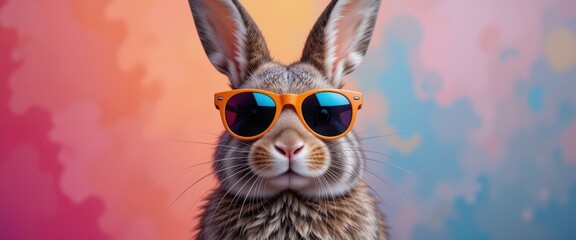 Cool bunny wearing sunglasses, a fun and playful image for Easter or spring-themed designs, ideal for social media or quirky promotions.