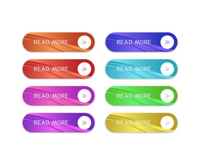 Obraz premium Modern abstract CTA button set, texts and icons, 3D effect, web UI element for landing pages, mobile apps or banners.