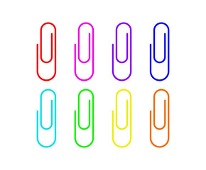  Colorful clip icon set.