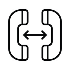 This icon shows two telephone receivers with arrows indicating a distance between them