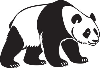 Obraz premium Black and White Panda Illustration in Minimalist Style