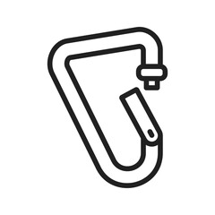 Carabiner icon vector image. Suitable for mobile apps, web apps and print media.