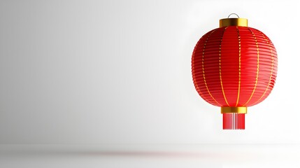 Red Lantern on White Background for Festive Decoration