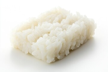 Portion of rice to form a sushi plate, isolated on white background.