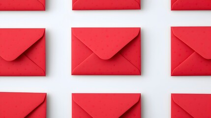 Red Envelopes on White Background for Celebrations