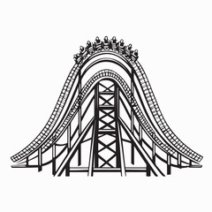 Roller coaster vector image. Roller coaster vector flat minimalistic isolated illustration.