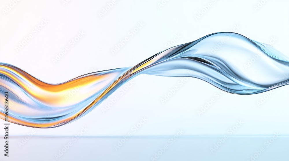 Poster abstract flowing shapes in soft colors representing fluidity.