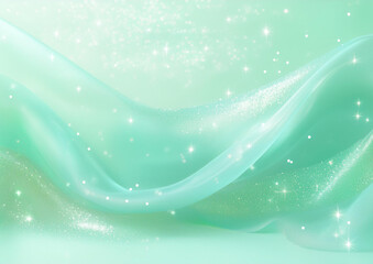 緑色のオーガンジーのキラキラの背景