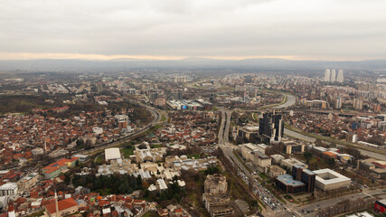 A view of the old Turkish bazaar and Skopje in North Macedonia