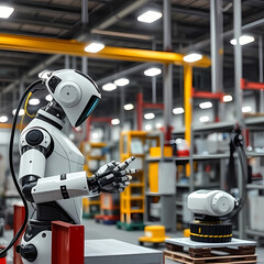 factory managed by smart robots