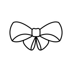 Ribbon bow icon vector. Bow illustration sign. Hair bow symbol. Ribbon logo.