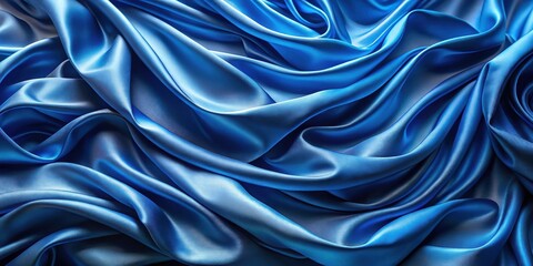 Obraz premium Abstract Blue Satin Drapery, a Study in Softness and Flow