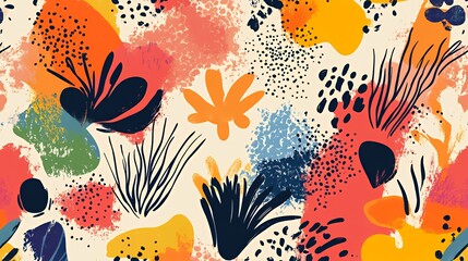 Fototapeta premium Abstract Colorful Floral Pattern Design Artwork