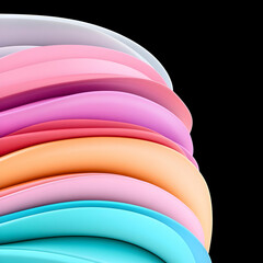 Abstract 3D Pastel Wave Background
