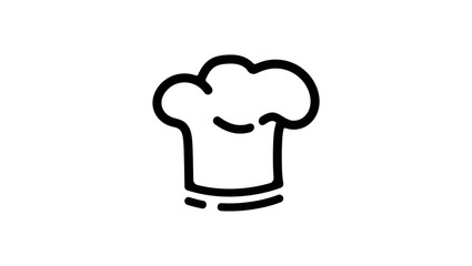 Chef hat symbol, black isolated silhouette