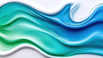 Fototapeta premium Abstract flowing waves in shades of blue and green.