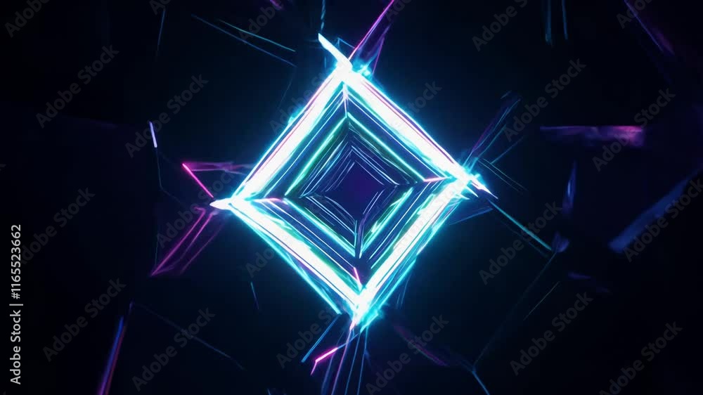 Poster glowing, vibrant patterns create a dynamic abstract video