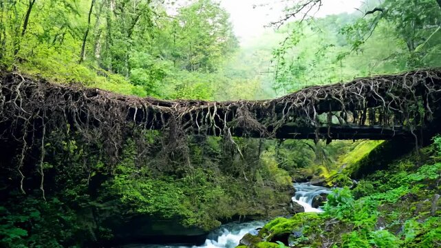 Living tree root bridge evolution video