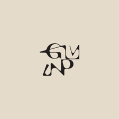 curved typography monogram elegant initial logo letter bold style and luxury concept GP