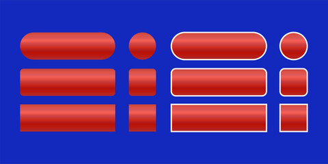 Naklejka premium Red CTA button template set.