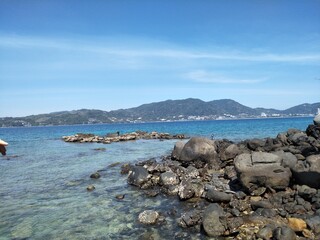 view of the sea and mountains