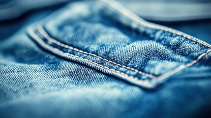 close up of Texture of blue jeans as background. 